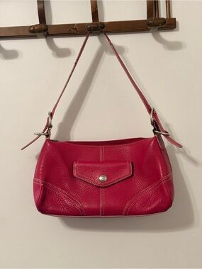 Vintage Fossil Hot Pink Pebbled Leather Shoulder Bag